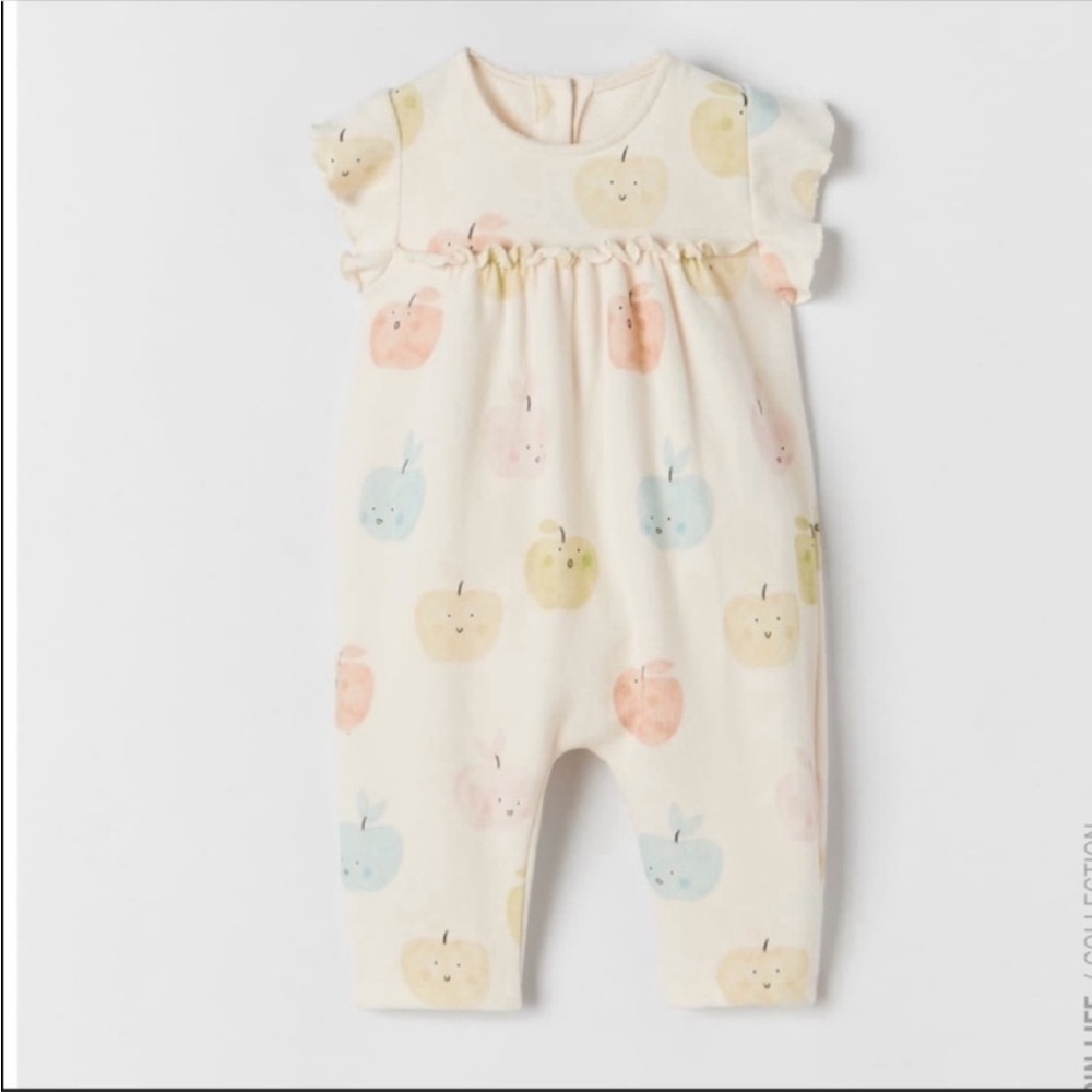 Zara Ruffled Apple Jumpsuit